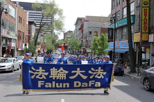 圖1-3：加拿大蒙特利爾法輪功學員舉辦遊行，聲援「訴江」大潮。