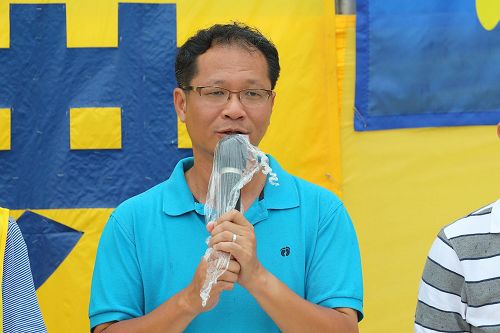 '圖7：支聯會副主席蔡耀昌出席集會上發言。'