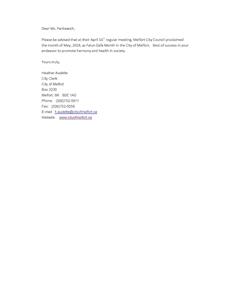 '圖15：薩斯喀徹溫省Melfort市褒獎法輪大法'