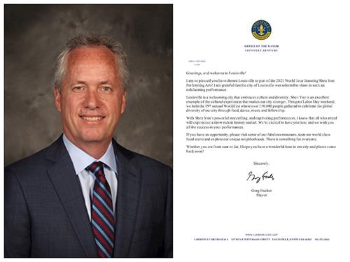 '圖13：路易維爾市市長格雷格﹒菲捨爾（Greg Fischer）的賀信。'